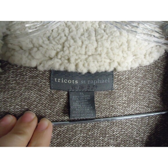 Tricots St Raphael Pullover Sweater Mens XL Brown Quarter Zip Sherpa Collar - Picture 4 of 8